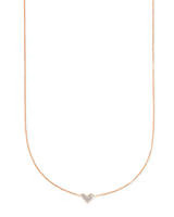 Heart 14k Rose Gold Pendant Necklace in White Diamonds | Kendra Scott