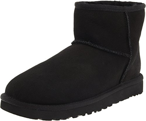 UGG Australia Women's Classic Mini Sheepskin Fashion Boot Black 8 M US | Amazon (CA)