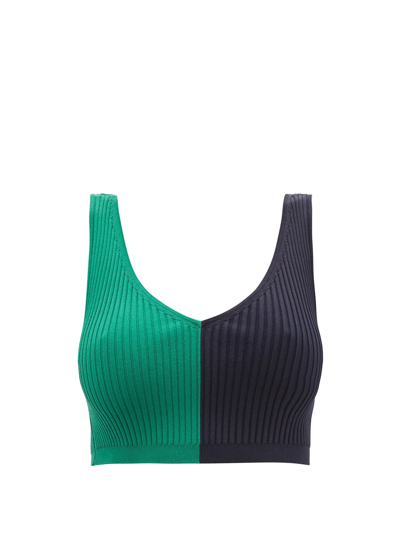 Hanna colour-block ribbed cropped top | Staud | Matches (US)