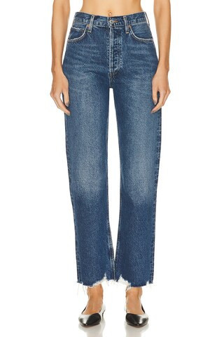 AGOLDE 90s Pinch Waist High Rise Straight Jeans in Denim-Medium | FWRD 