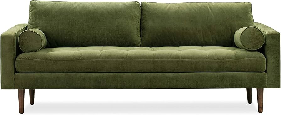POLY & BARK Napa Sofa, 88.5 inches, Distressed Green Velvet | Amazon (US)