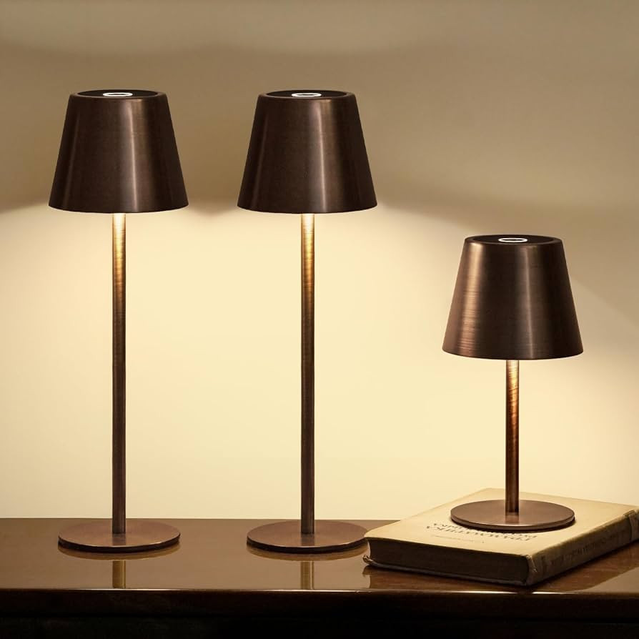 3 Pack Cordless Table Lamp, Portable Battery Operated Lamp with 3 Color Temps and Stepless Dimmin... | Amazon (US)