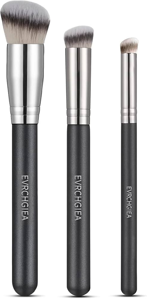 Angled Flat Foundation Concealer Contour Brush Set, 2PCS Dense Under Eye Nose Contour Kabuki Brus... | Amazon (US)