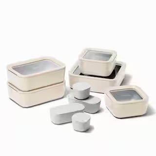 CARAWAY HOME 14-piece Glass Food Storage Set Cream KW-FS14-CRM - The Home Depot | The Home Depot