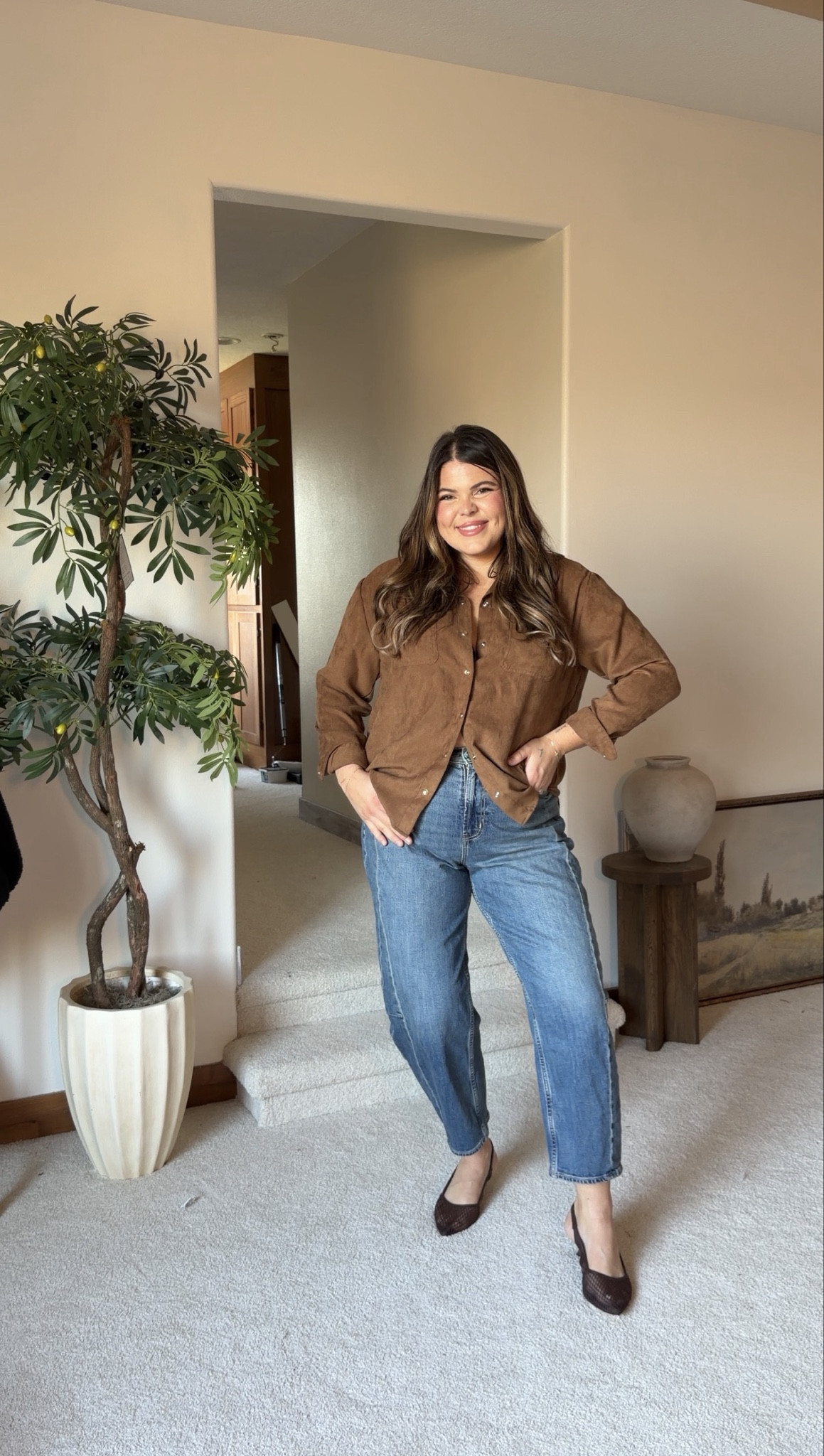 Wearing size large in the suede button up and size 14 in the light wash barrel leg jeans

Fall outfit, Christmas party, holiday party, Thanksgiving, winter outfit 

#LTKMidsize #LTKHoliday #LTKSeasonal