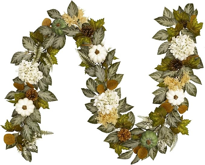Dolicer Fall Leaves Garland, 5.9Ft Fall Garland for Mantle, Hanging Fall Pumpkin Garlands with Hy... | Amazon (US)