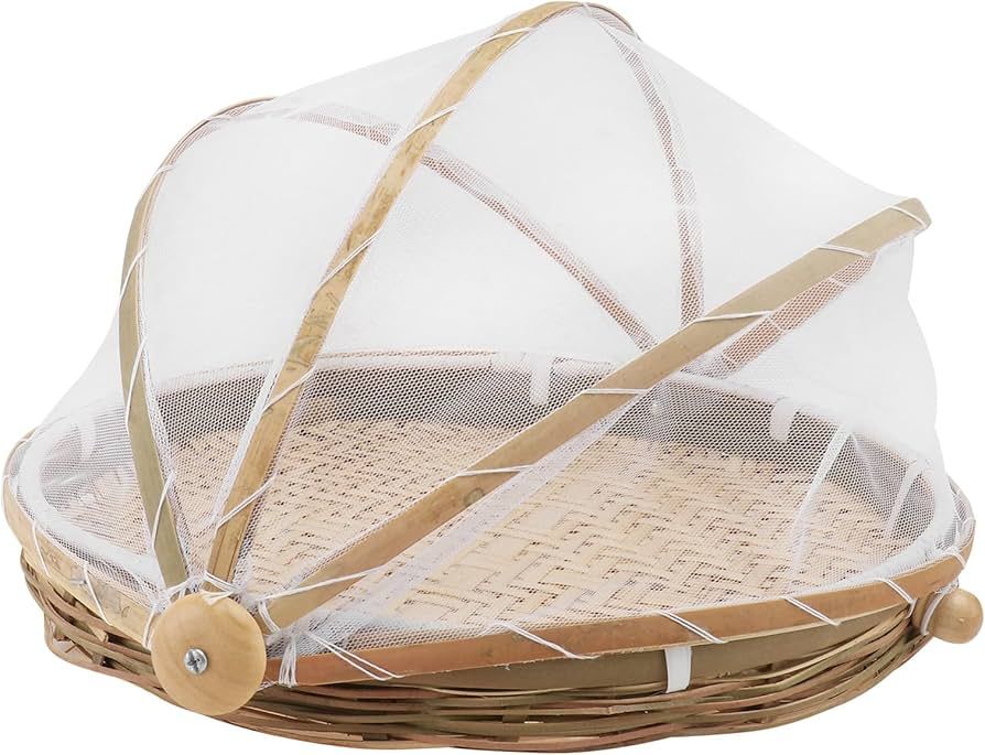 DOITOOL Bamboo Woven Food Tent and Plate Serving Cover Wicker Fruit Vegetable Bread Mesh Cover St... | Amazon (US)
