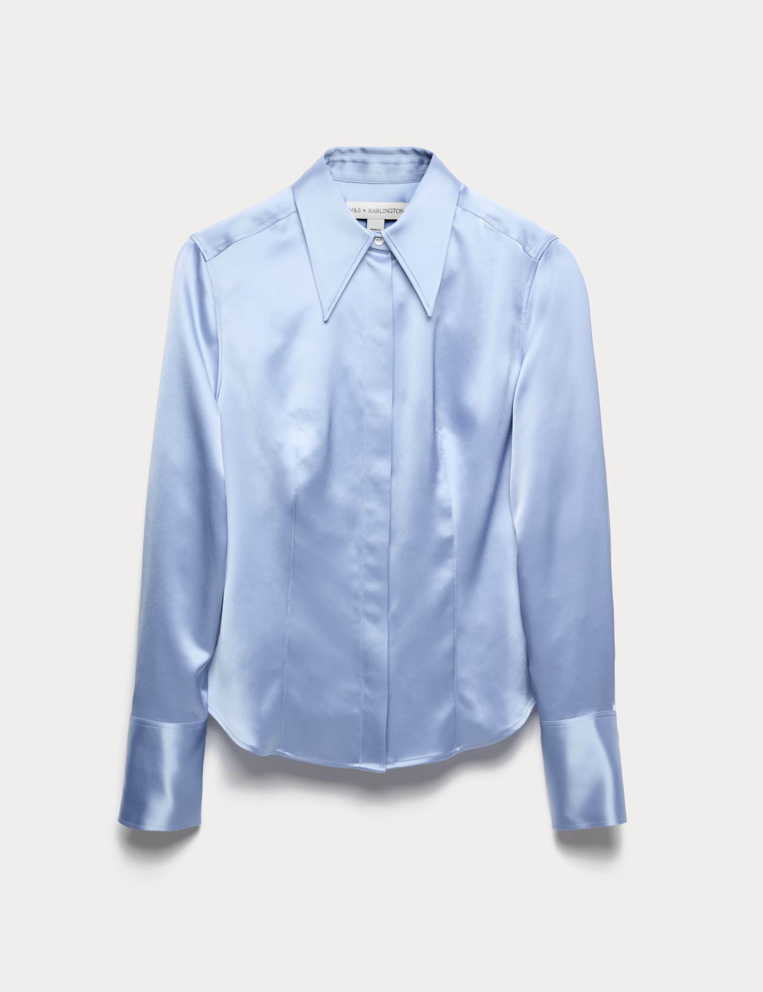 Satin Collared Fitted Long Sleeve Shirt | M&S x 16Arlington | M&S | Marks & Spencer (UK)