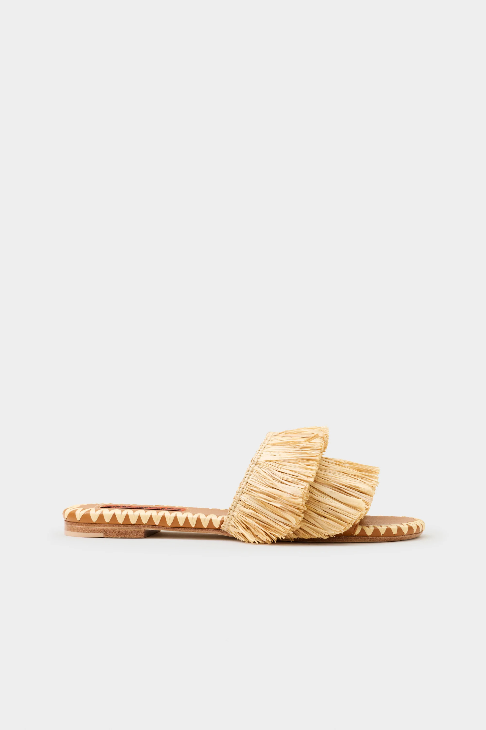 Fringe Raffia Salerno Sandal In Natural | SIMONMILLER | Simon Miller