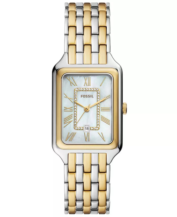 Women's Raquel Three-Hand Date Two-Tone Stainless Steel Watch, 26mm | Macy's