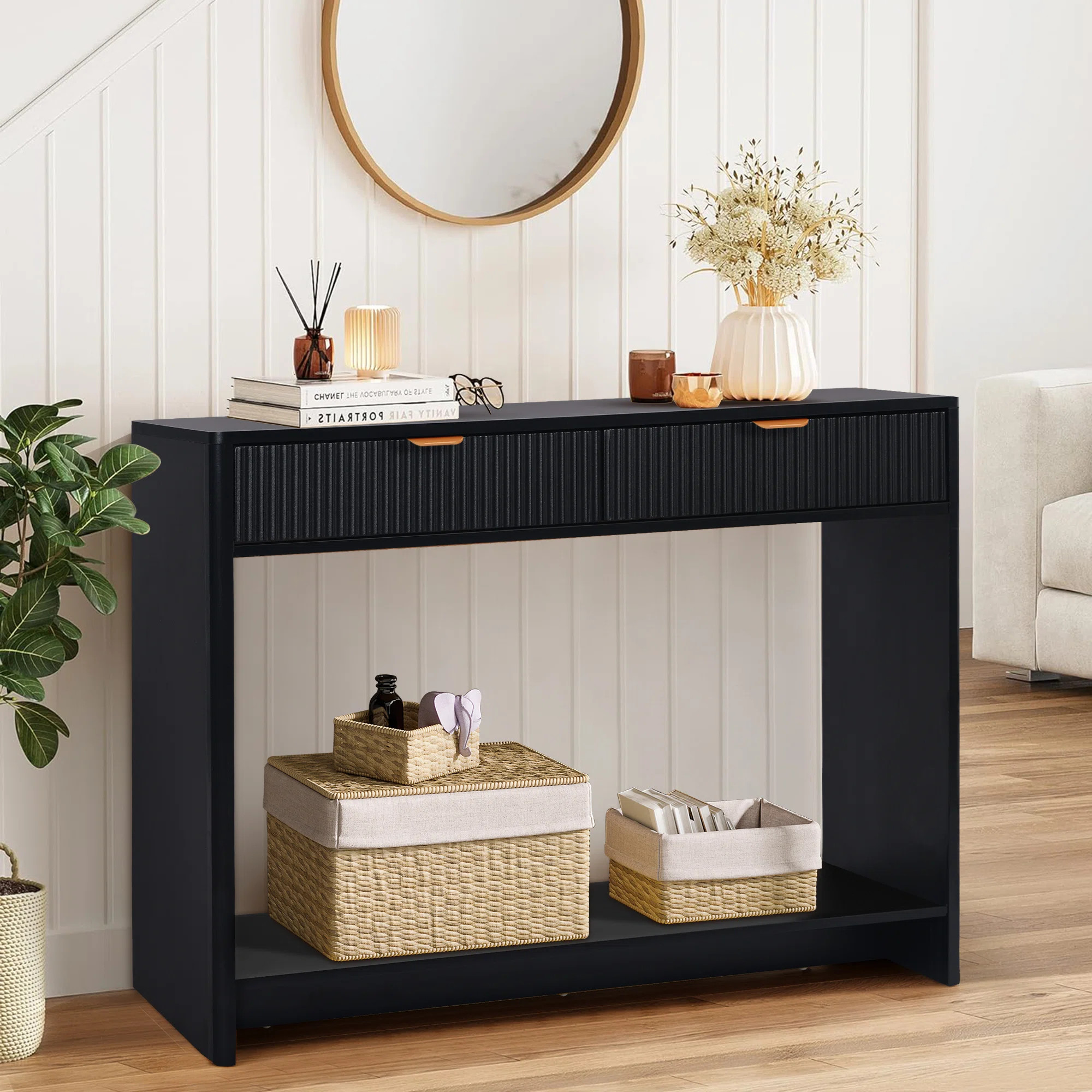 Mukades Fluted Console Table with Drawers | Wayfair North America