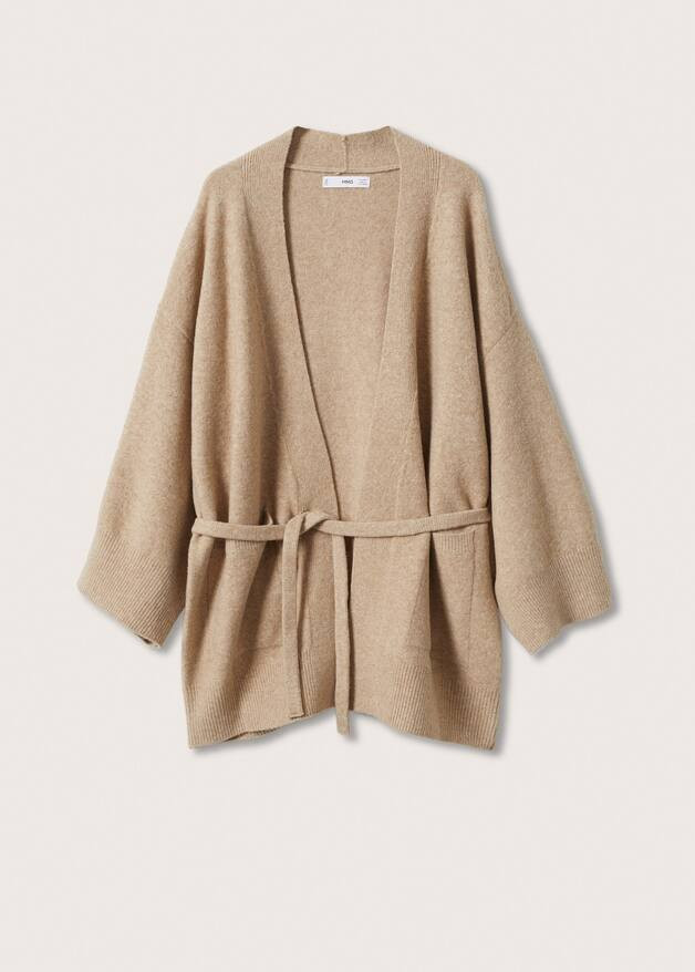 Knitted cardigan with belt -  Women | Mango USA | MANGO (US)