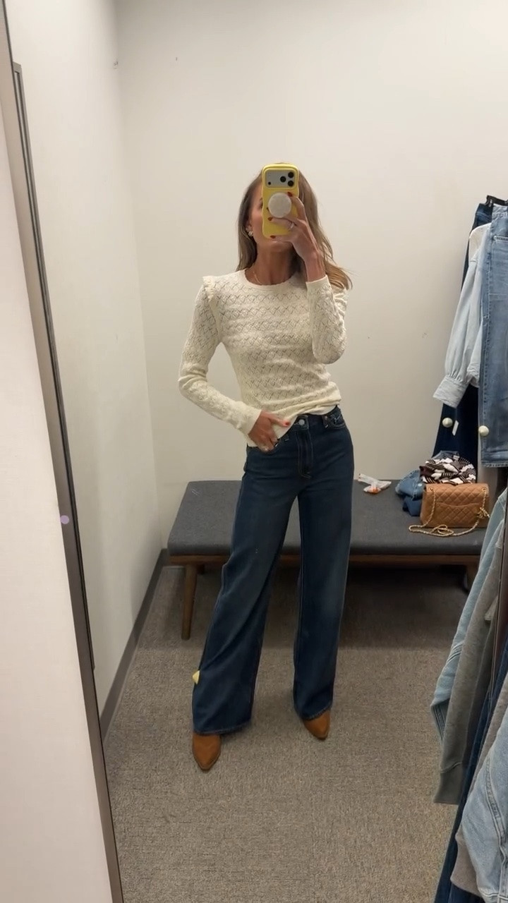 Jeans + sweater I LOVE! 🤍 jeans run big / sweater runs tts