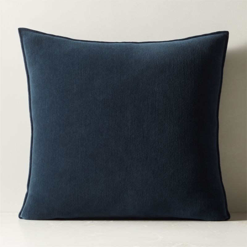 Doux Navy Blue Cotton Throw Pillow with Down-Alternative Insert 23" + Reviews | CB2 | CB2