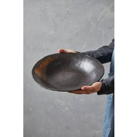 xl Black & Golden Amber Decorative Pottery Bowl, 12.6"" Deep Ceramic Serving Wabi Sabi Unique Table Centerpiece | Etsy (US)