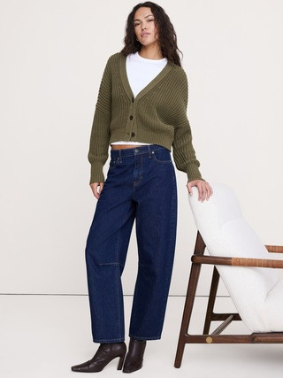 Chunky Cotton Cardigan | Banana Republic (US)