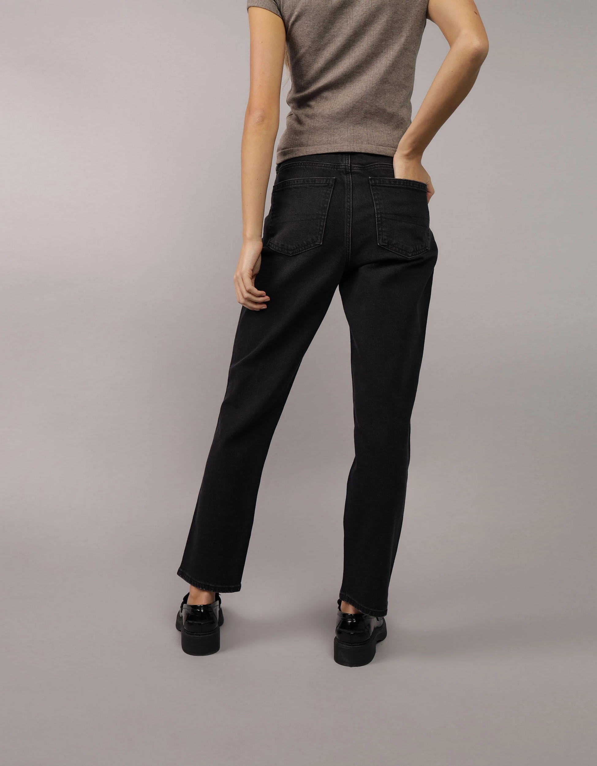 AE Stretch Super High-Waisted Ankle Straight Jean | American Eagle Outfitters (US & CA)