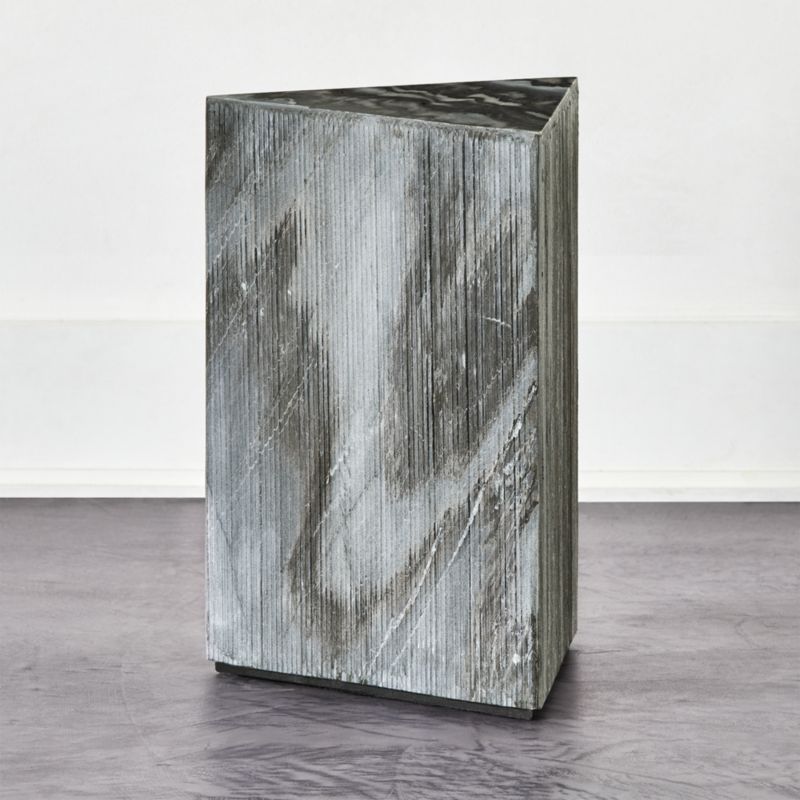 Tri Textured Grey Marble Side Table + Reviews | CB2 | CB2