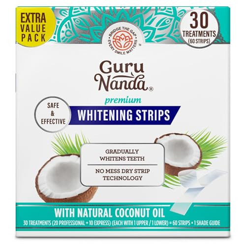 GuruNanda Teeth Whitening Strips - 30-Day Treatment with Non-Slip, Dry Strip Technology - Whitening Designed with Care for a Brighter Smile | Amazon (US)