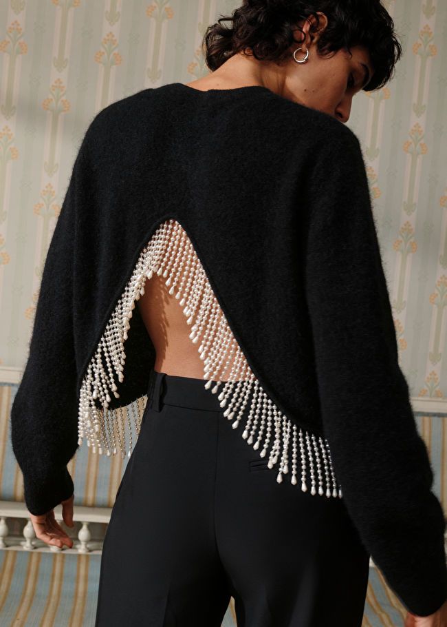 Pearl Fringed Cropped Jumper | & Other Stories (EU + UK)