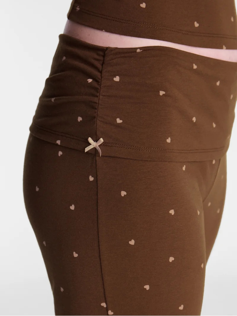 No Boundaries Cotton Blend Jersey Sleep Foldover Pants, 31'' Inseam, Women\u2019s XXS-3X | Walmart (US)