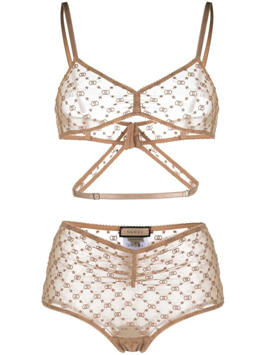Gucci Gg Tulle Stars Lingerie Set | Baltini