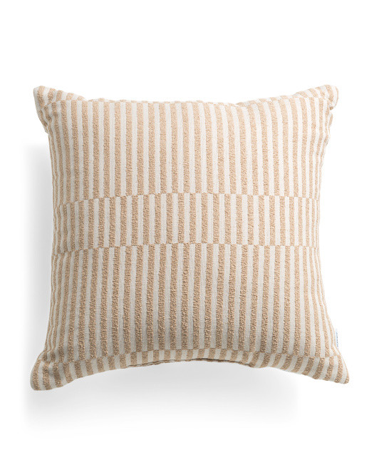 22x22 Alternating Jacquard Striped Outdoor Pillow | TJ Maxx