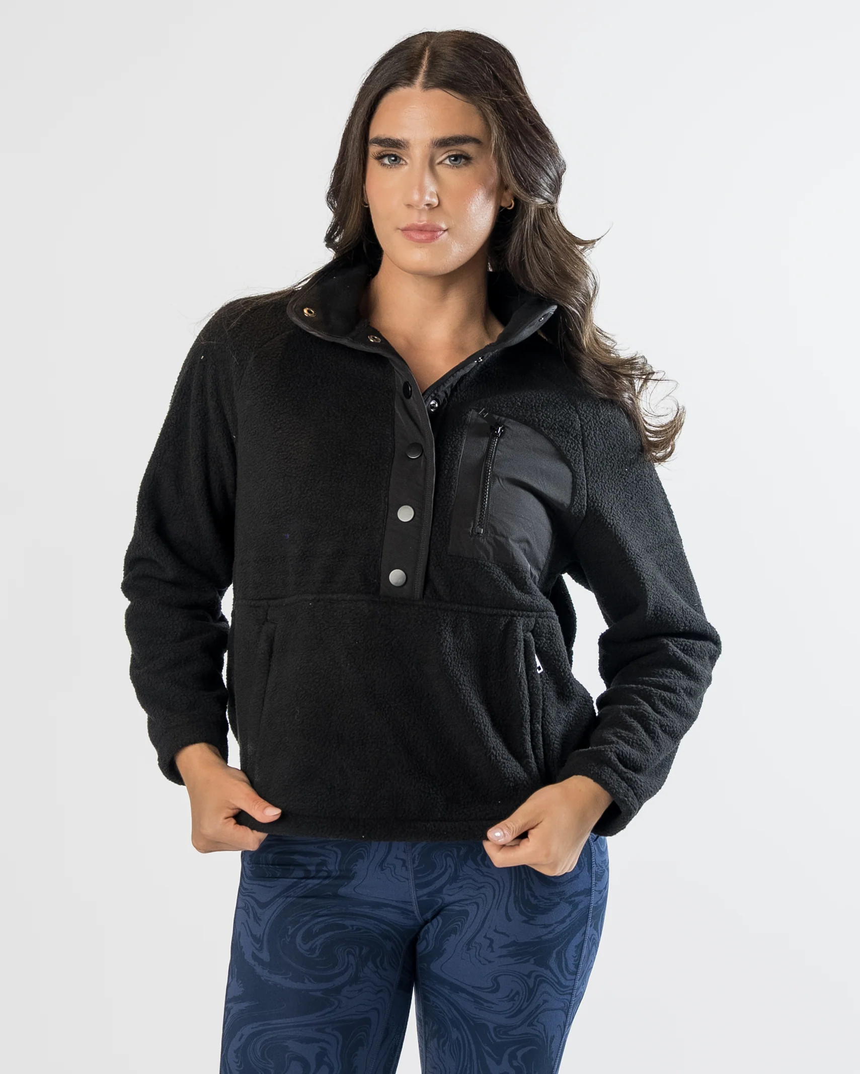 Summit Snap Fleece - Black | Senita Athletics