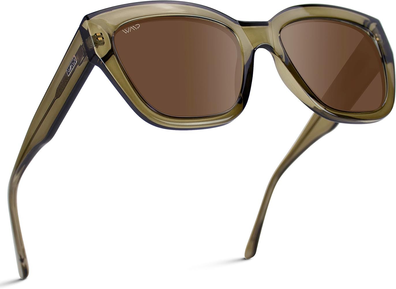 WearMe Pro Polarized Oversized Cat Eye Chunky Women's Sunglasses | Amazon (US)