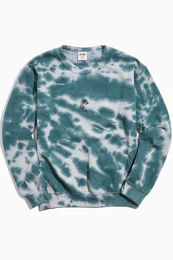 Moon Icon Sun Bleach Tie-Dye Crew Neck Sweatshirt | Urban Outfitters (US and RoW)