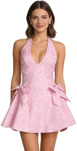 JUMISEE Embroidery Satin Homecoming Dress with Bow Modest Strapless Mini Dresses A Line Short Pro... | Amazon (US)