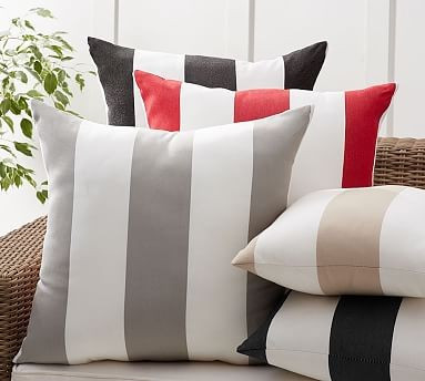 Sunbrella® Awning Striped Indoor/Outdoor Pillows | Pottery Barn (US)