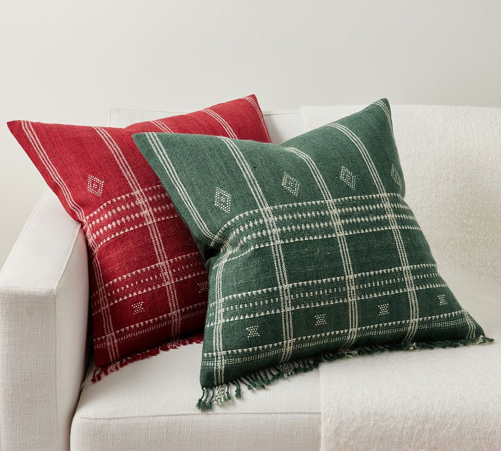 Kellan Yarn Dyed Woven Pillow | Pottery Barn (US)
