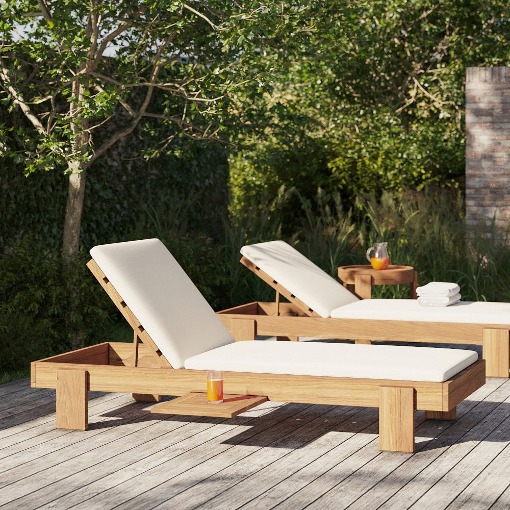 Monterey Outdoor Teak Chaise Lounge | West Elm (US)