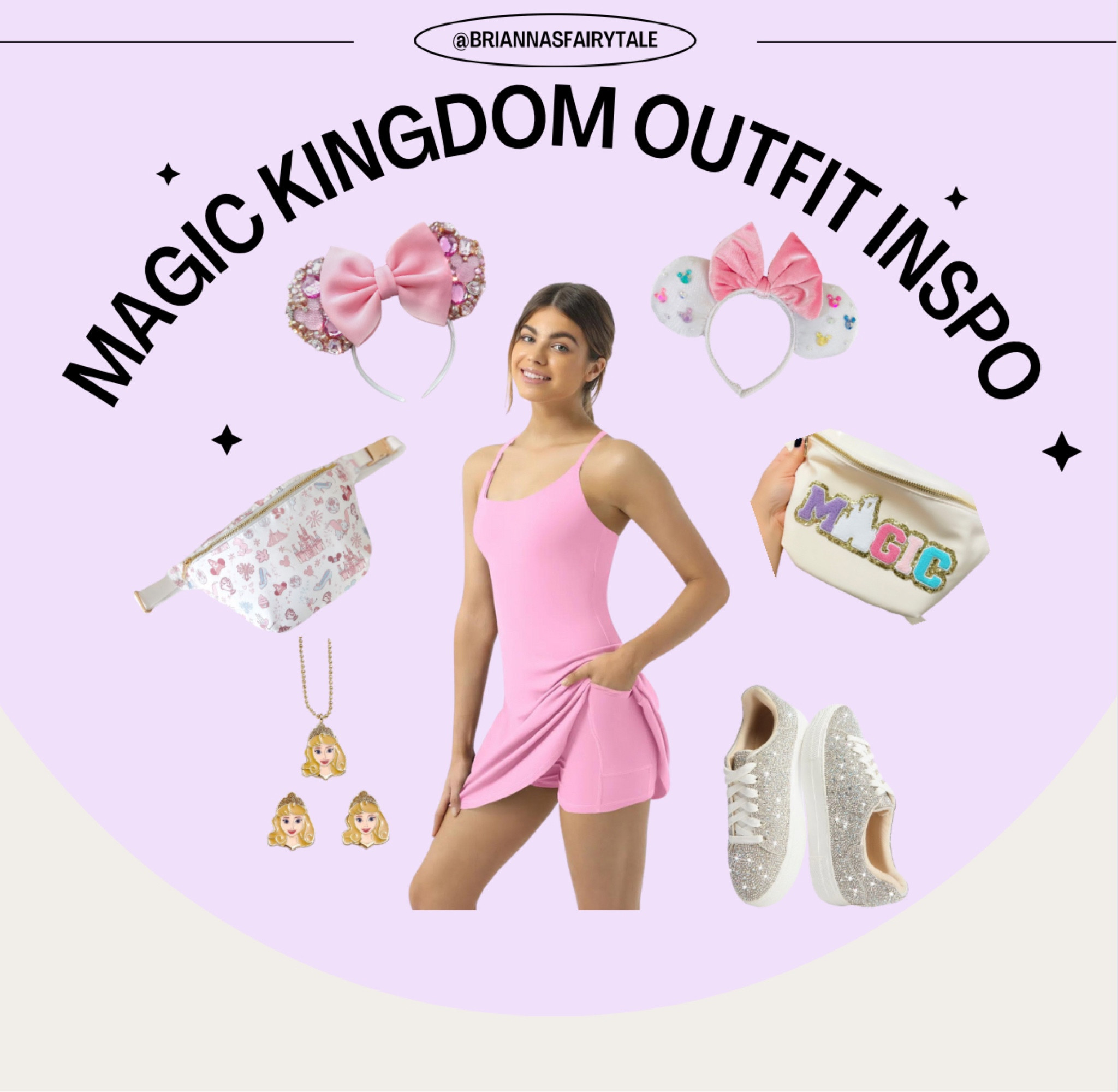 Girly Princess inspired look for Magic Kingdom at Disney World✨ Lots of pink, sparkles and bling! A comfortable but pretty and stylish look perfect for the parks!

#LTKfamily #LTKstyletip #LTKfindsunder100
