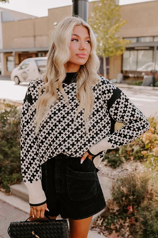 Chalet Chic Knit Sweater in Black | Impressions Online Boutique