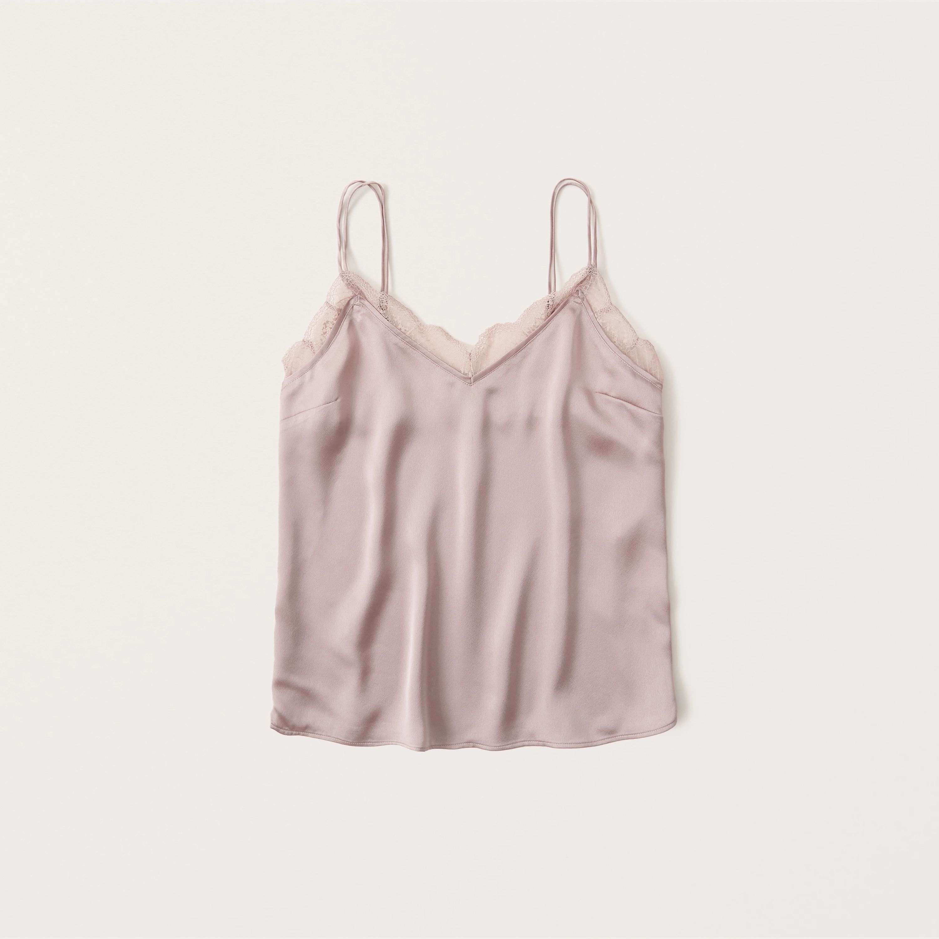 Lace Trim Double Strap Cami | Abercrombie & Fitch (US)