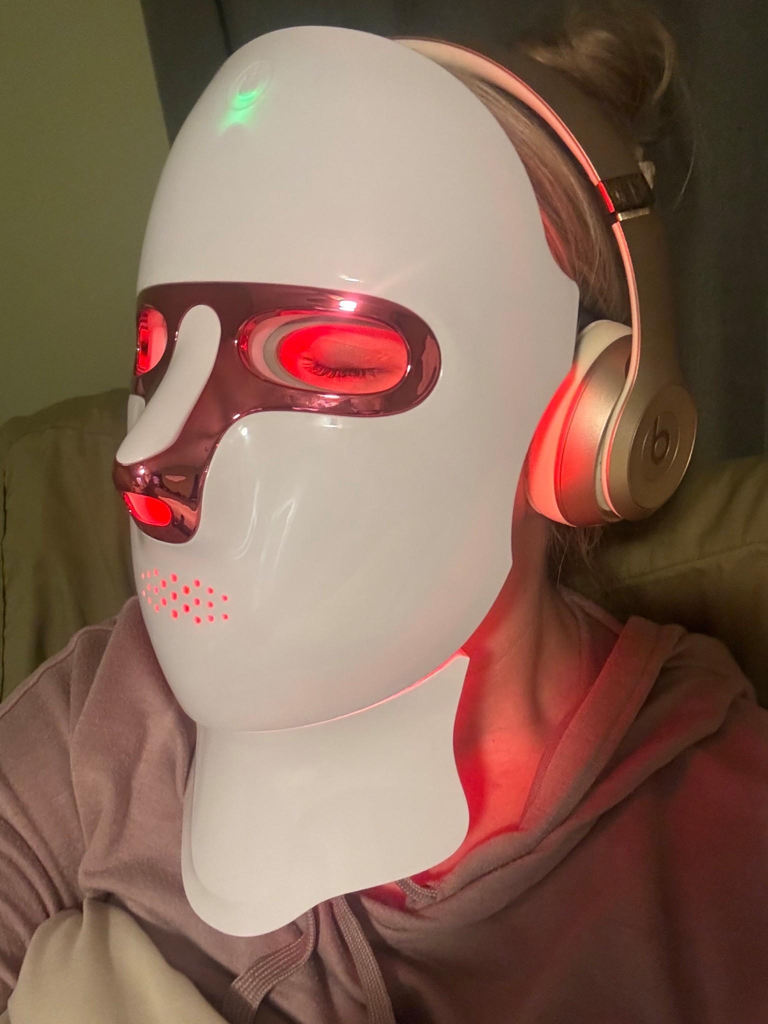 Red light therapy & audio books, red light mask, gold head phones, self care 

#LTKBeauty #LTKselfcare #LTKSaleAlert