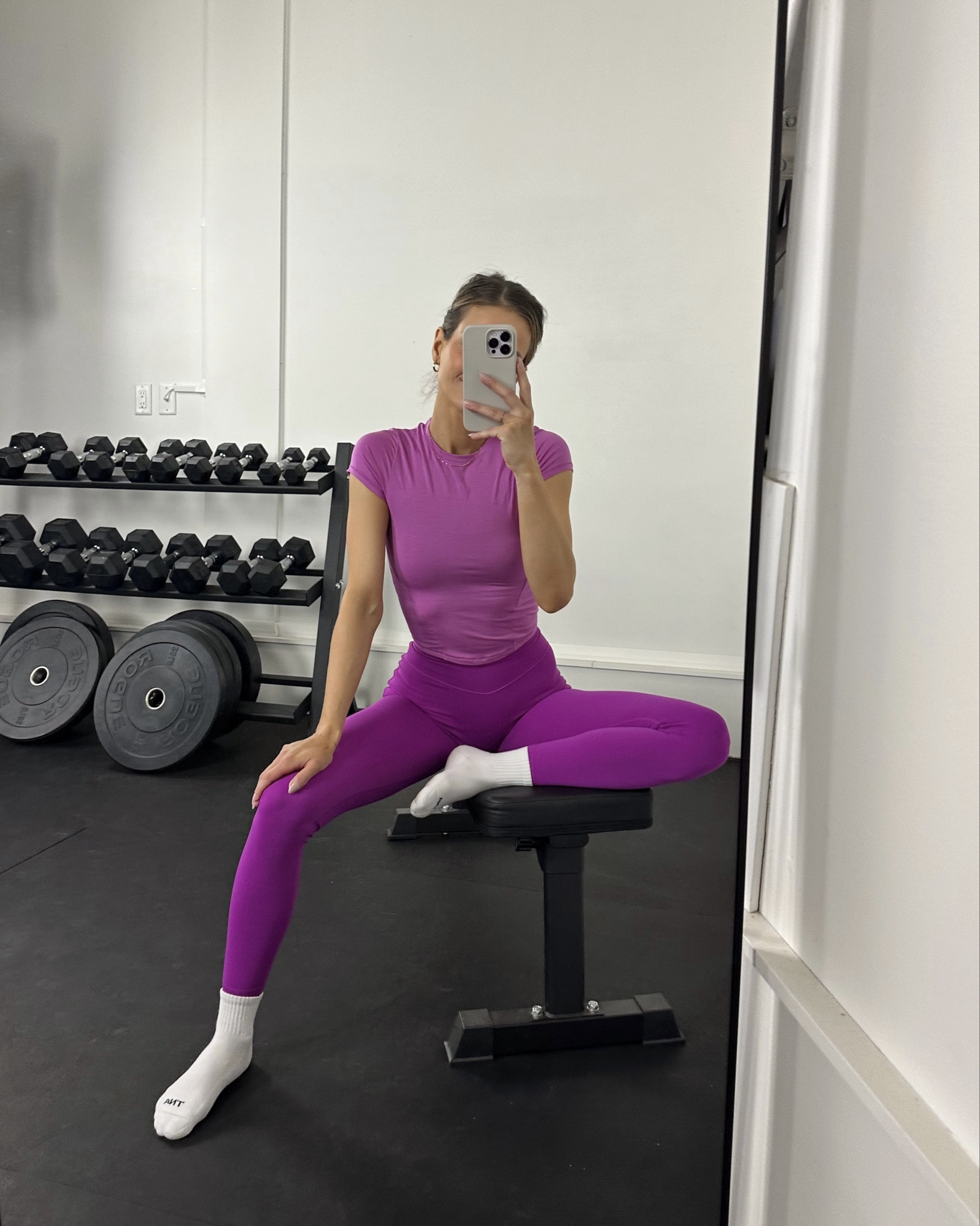 How cute is this grape colour! 🍇 This is the perfect set to brighten up your wardrobe. Pick between the matching leggings or shorts (or both 🤭)!

I’m wearing a size S in everything!

#LTKspring #LTKsummer #LTKfitness