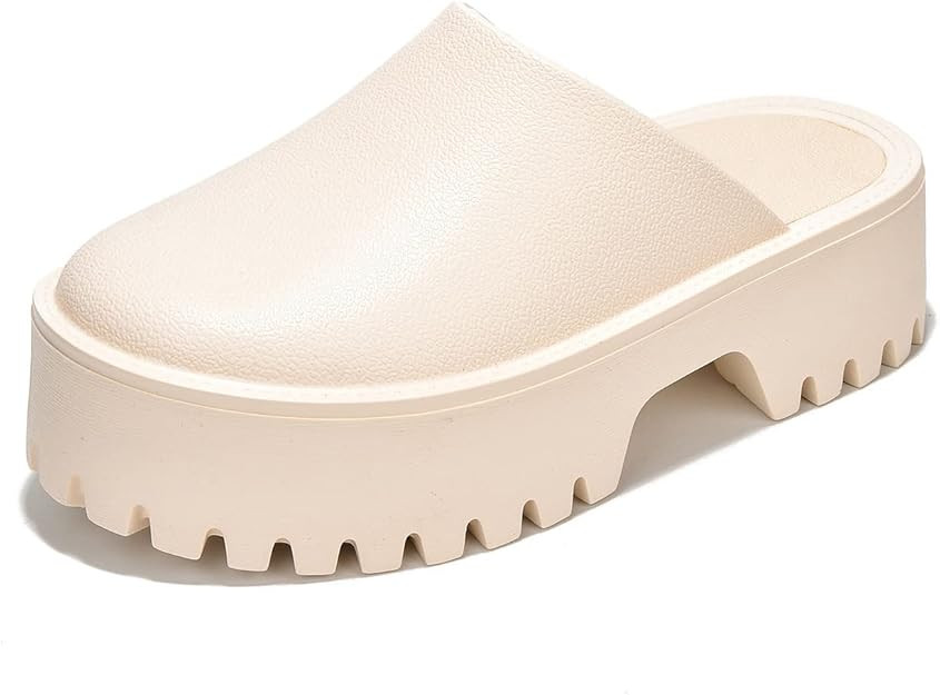 Lightweight Mule Clog Platform Sandals for Women - Comfortable, Non-Slip, Waterproof with Chunky ... | Amazon (US)