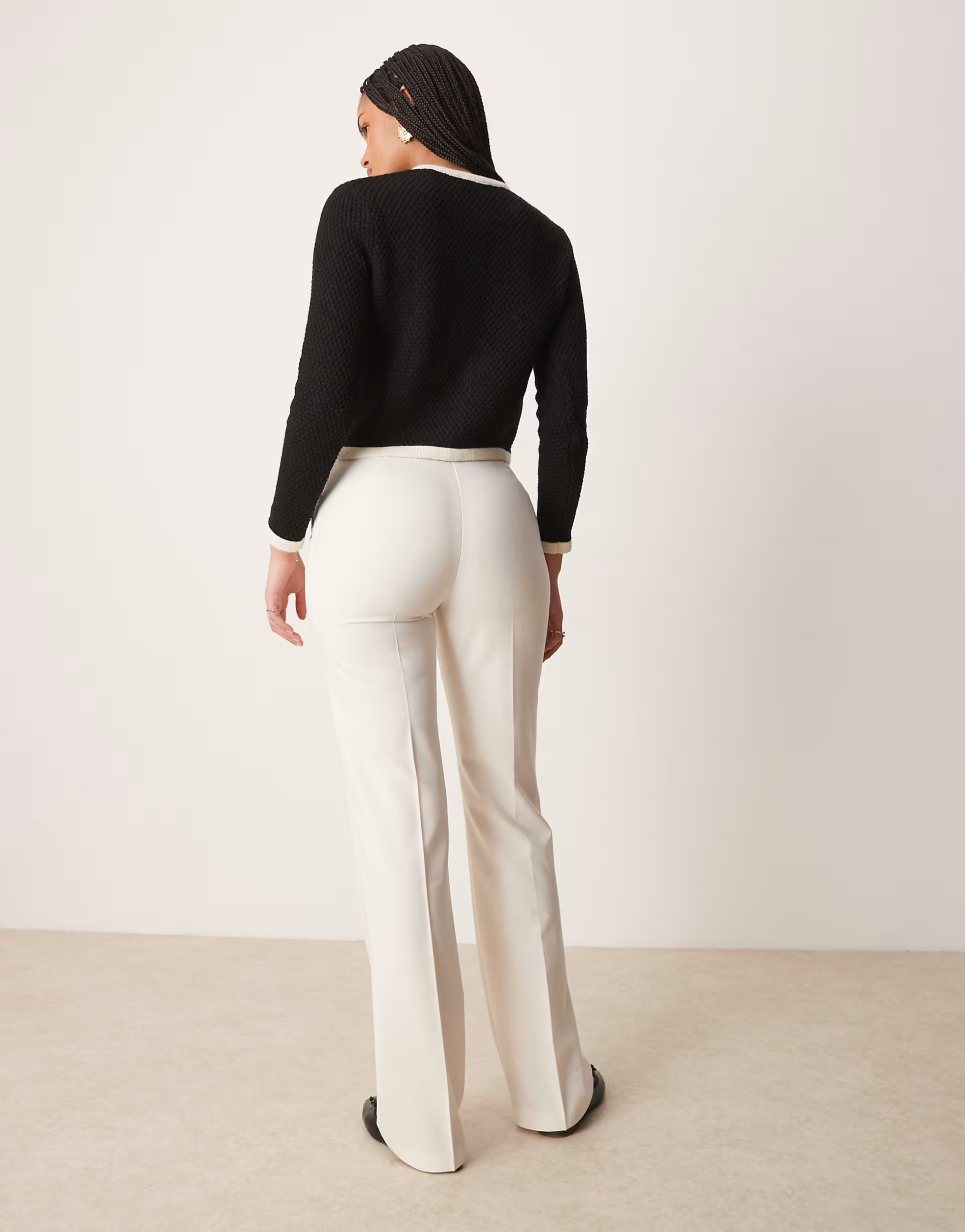 ASOS DESIGN Tall slim straight tailored trousers in cream | ASOS | ASOS (Global)