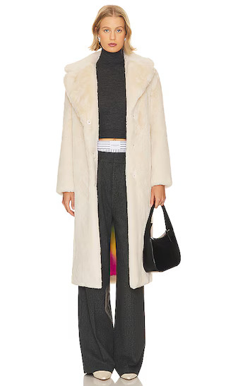 Mona Plant-Based Fur Coat in Oat | Revolve Clothing (Global)