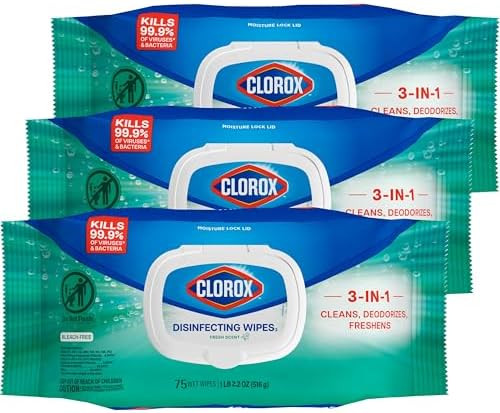 Clorox Disinfecting Wipes Flex Pack, Bleach Free, Fresh Scent, 75 Count, Pack of 3 (Pack May Vary... | Amazon (US)