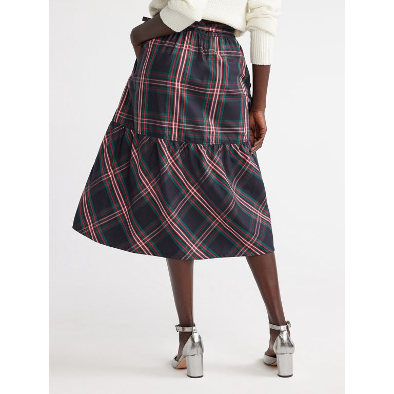 Free Assembly Women's Belted Midi Skirt, Sizes 0-22 | Walmart (US)