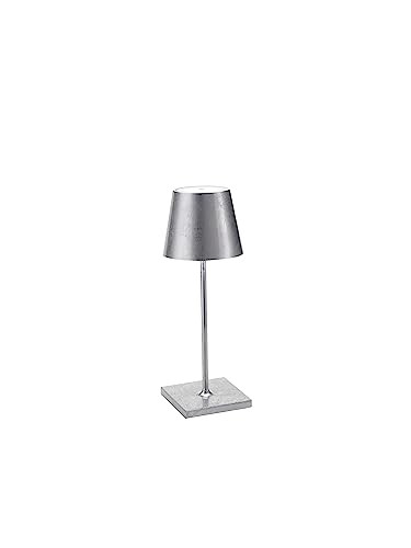 Zafferano, Poldina Pro Mini Lamp with Silver Leaf, Rechargeable Cordless Table Lamp with Touch Controls, Usable as an Indoor Lamp, Dimmer, 2200-3000 K, Height 11.8 Inches | Amazon (US)