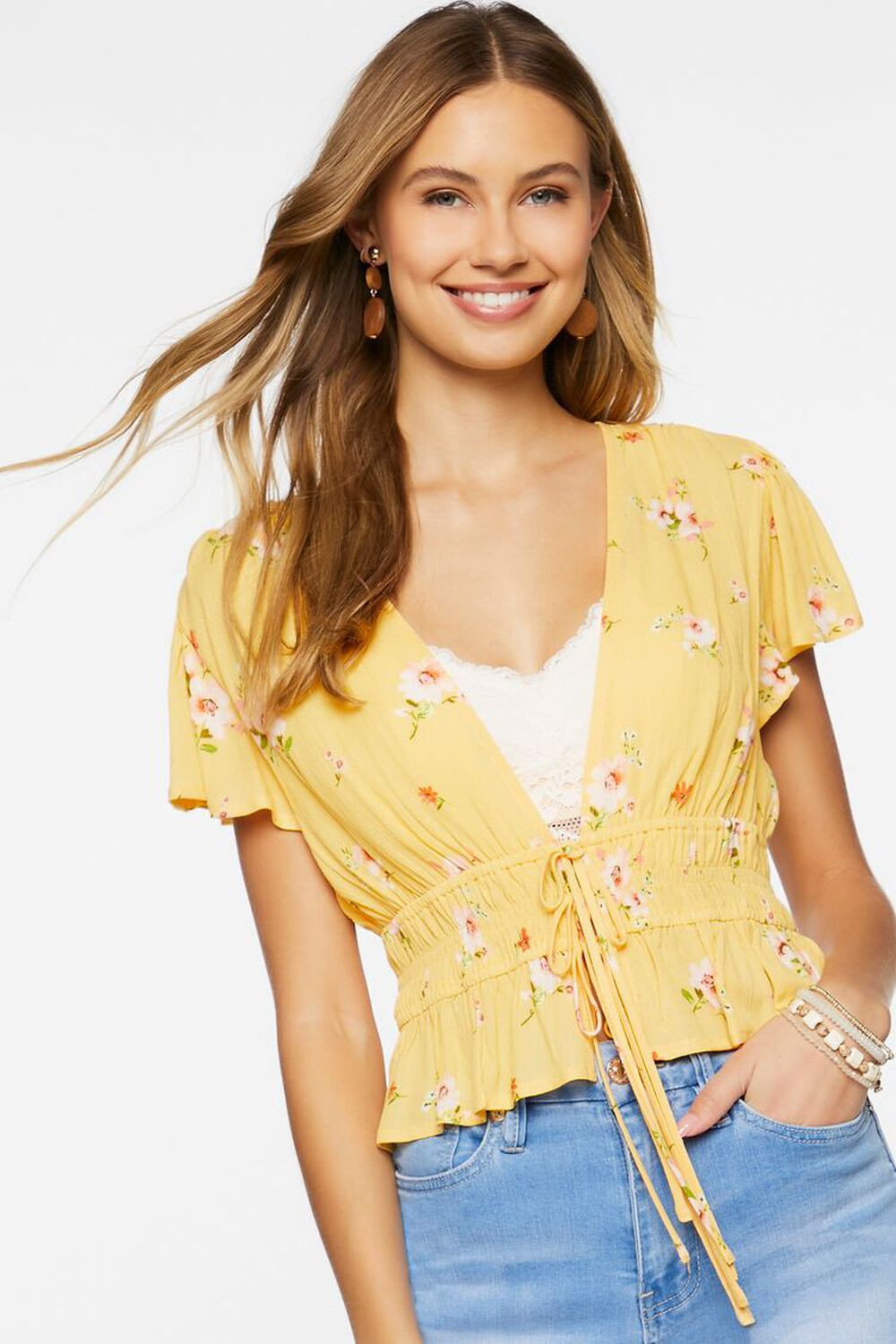 Plunging Floral Print Top | Forever 21 (US)