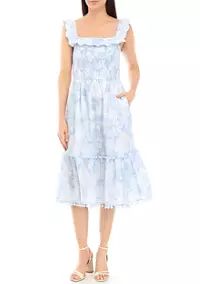 Crown & Ivy™ Petite Sleeveless Square Neck Printed Dress | Belk