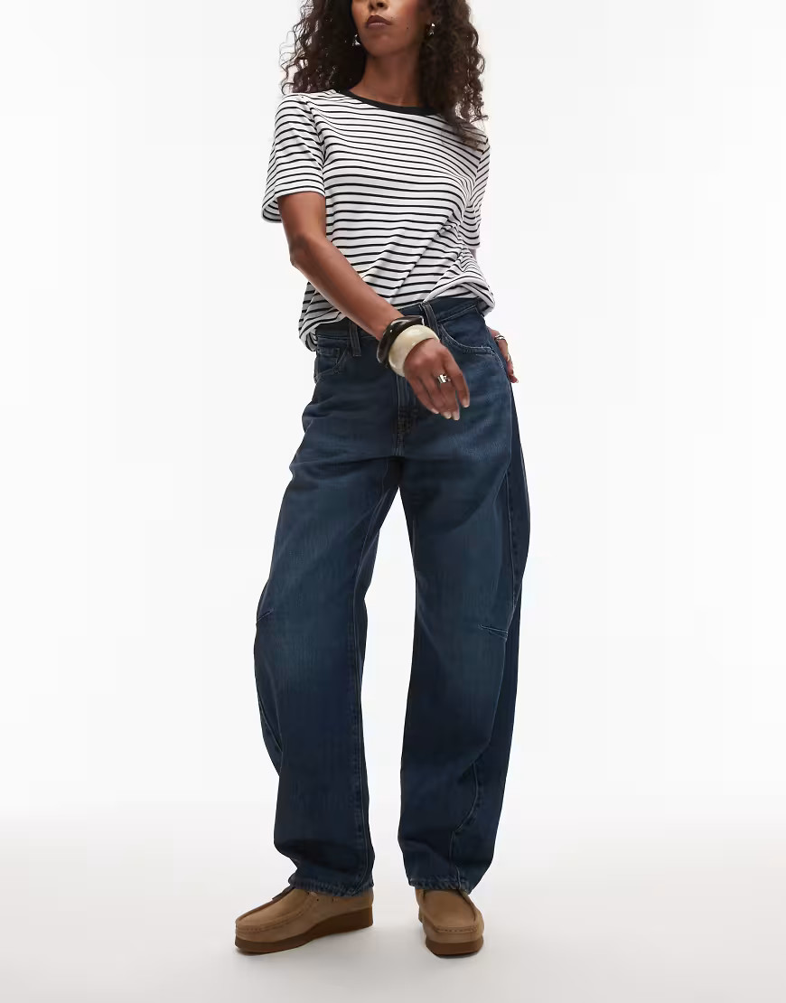 Levi's cinch barrel jeans in dark wash-Navy | ASOS (Global)