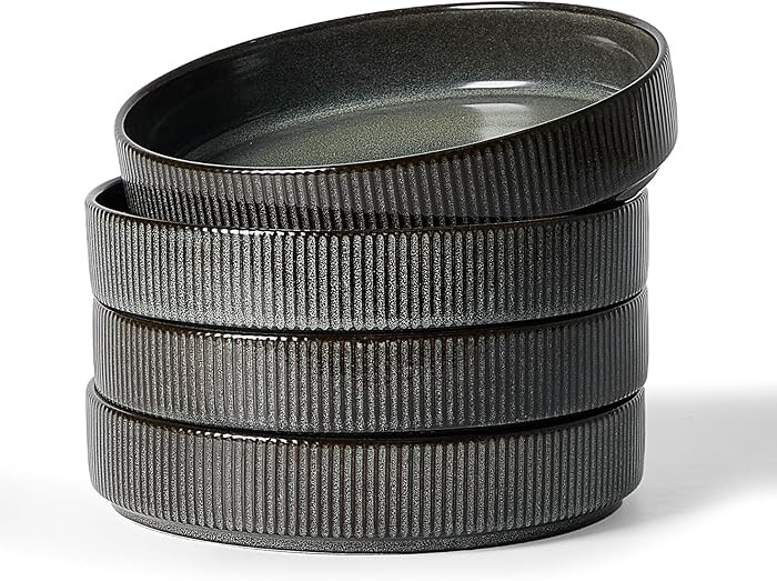 famiware Star 8.25" Pasta Bowls, Large Dinner Bowls Set of 4, Salad Bowl Plates, Shallow Bowls fo... | Amazon (US)