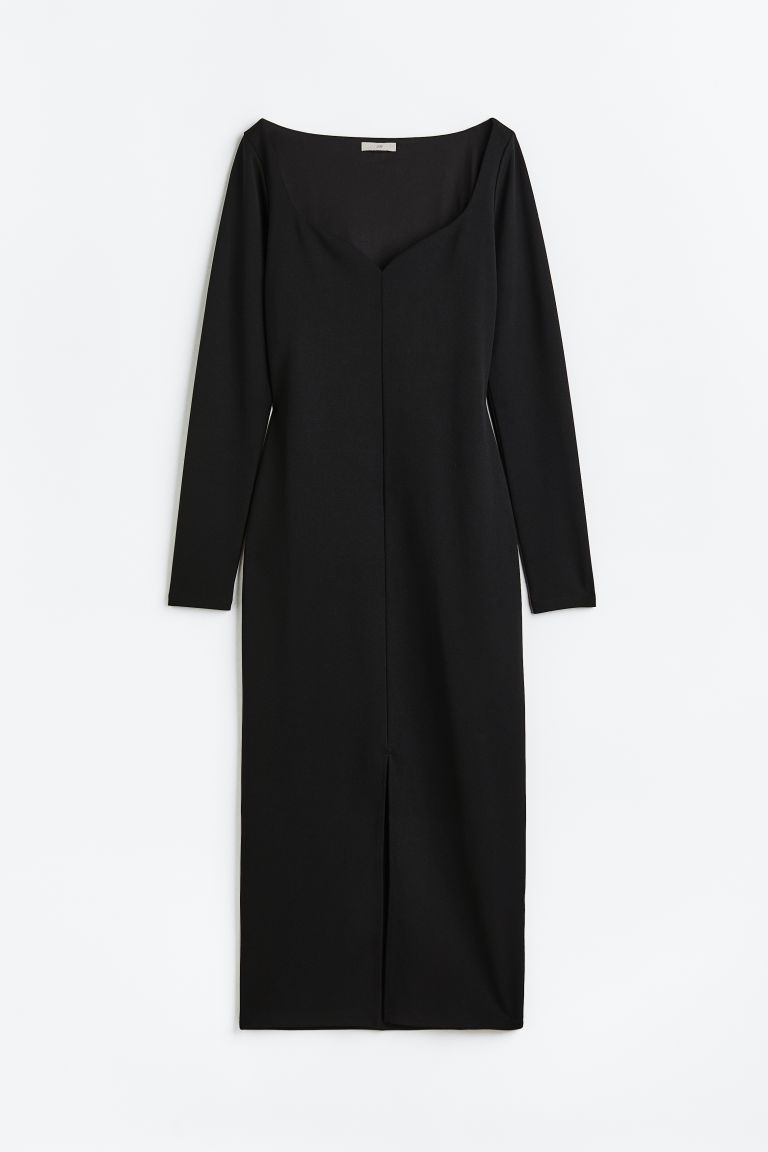 H & M - Fitted Jersey Dress - Black | H&M (US + CA)